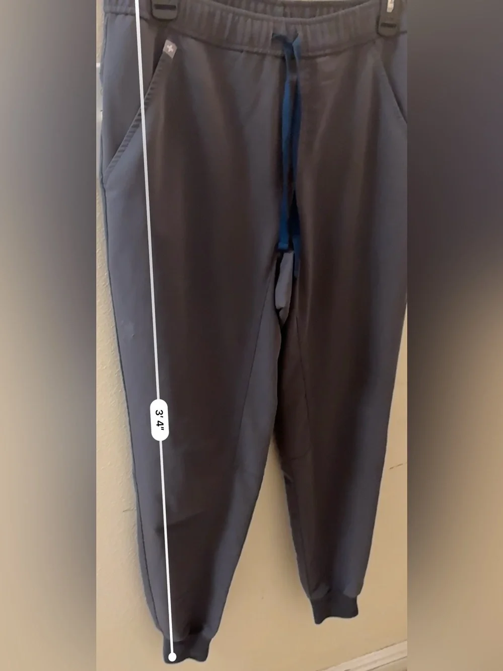 Figs Men's Dark Gray Jogger Pants with Blue Drawstring